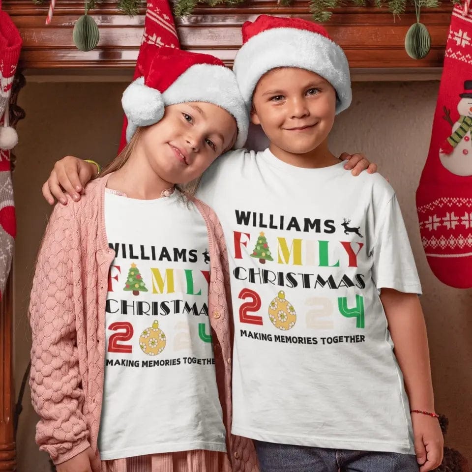 Personalized Family Matching Christmas Outfits 2024 | Custom Holiday T-Shirts for the Whole Family