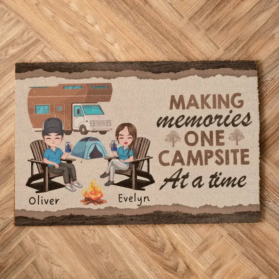Personalized "Making Memories One Campsite at a Time" Camping Doormat | Custom Outdoor Mat for Campers