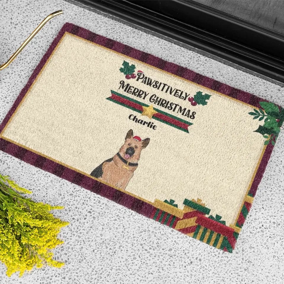Personalized Christmas Dog Pun Doormat | Custom Pet Xmas Outdoor Mat