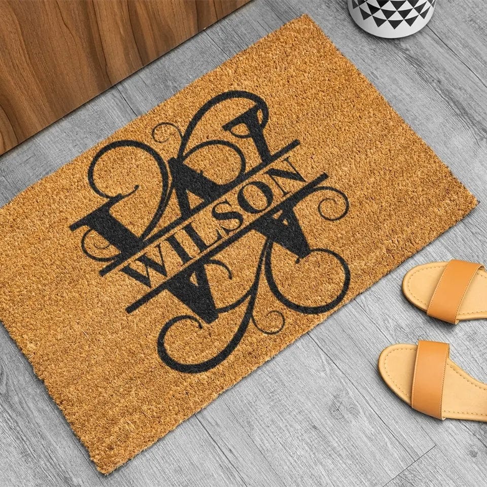 Personalized First Letter Of Your Name Mat Custom Last Name Doormat