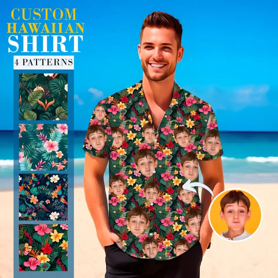 Personalized Custom Hawaiian Shirt With Colorful Flowers And Leaves - Tropical Vibes - Hawaii Outfits Summer Gift
