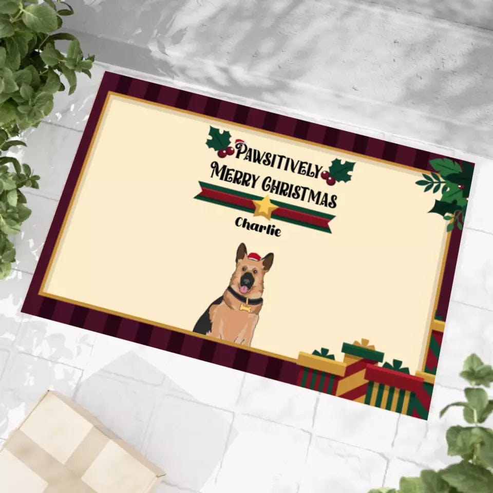 Personalized Christmas Dog Pun Doormat | Custom Pet Xmas Outdoor Mat