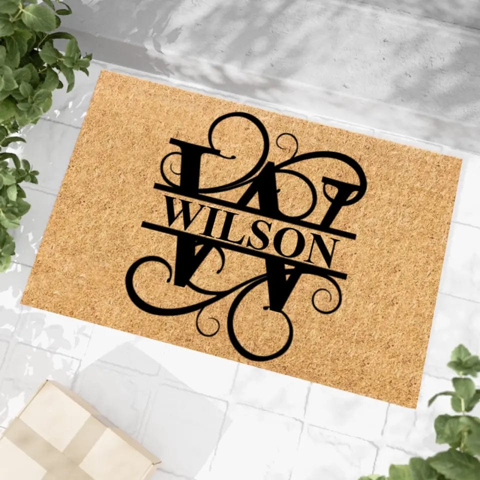 Personalized First Letter Of Your Name Mat Custom Last Name Doormat