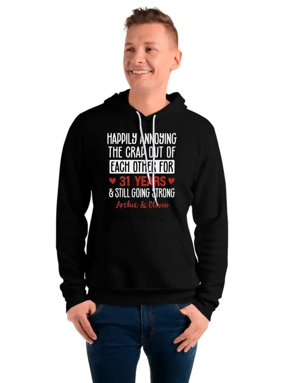 Happily Annoying Each Other For Years And Still Going Strong Funny Matching Anniversary Hoodie for Couple