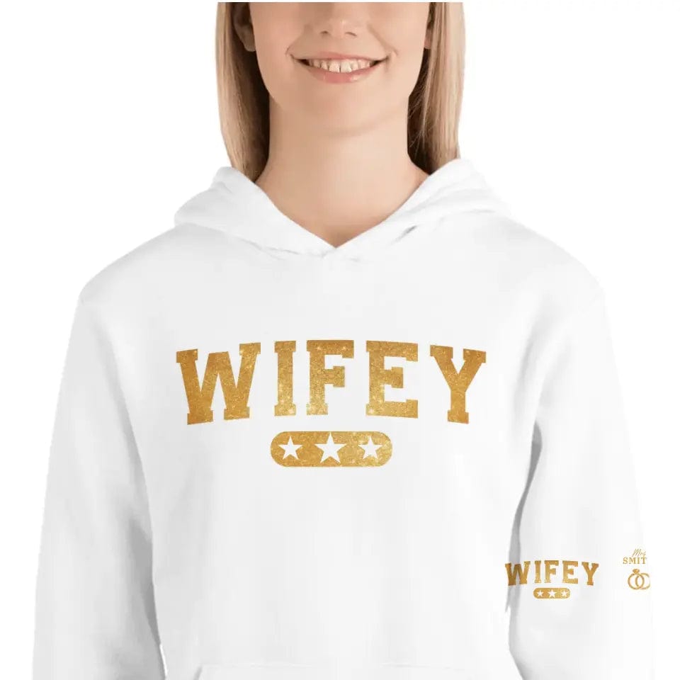 Gold Couple Matching Wifey and Hubby T-shirt | Sweatshirt | Hoodie - Personalized Couple Apparel