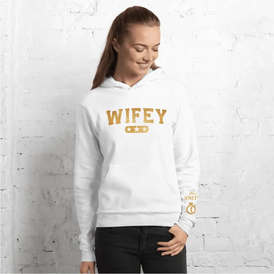 Gold Couple Matching Wifey and Hubby T-shirt | Sweatshirt | Hoodie - Personalized Couple Apparel