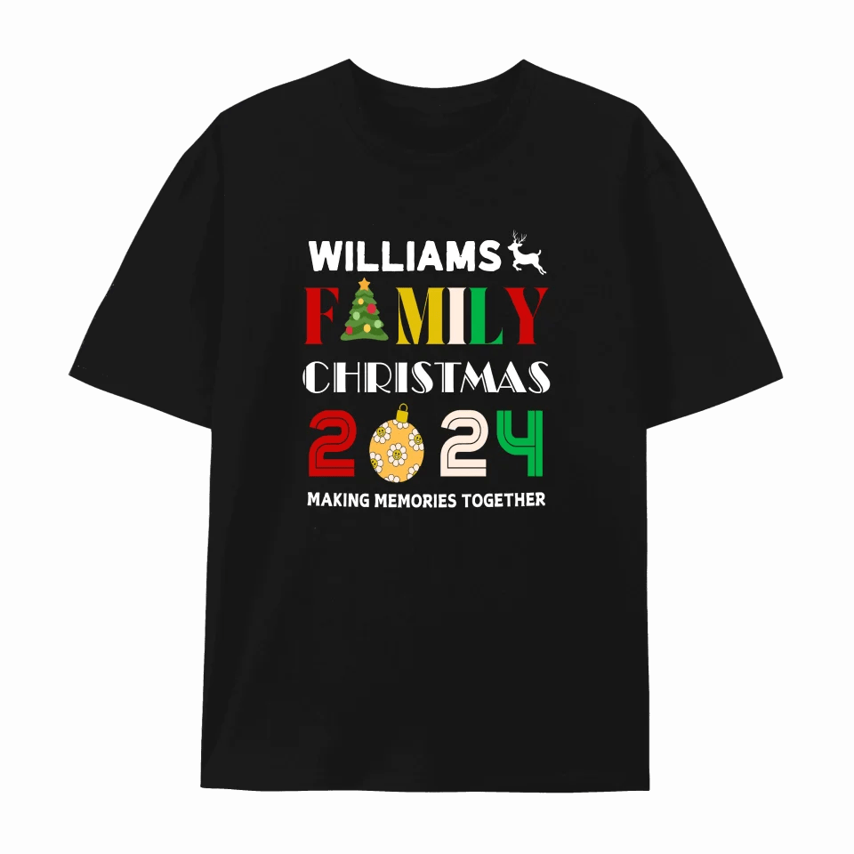 Personalized Family Matching Christmas Outfits 2024 | Custom Holiday T-Shirts for the Whole Family