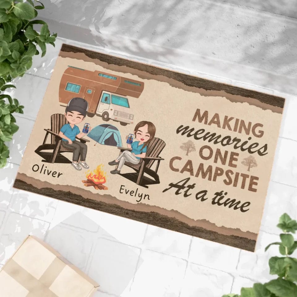 Personalized "Making Memories One Campsite at a Time" Camping Doormat | Custom Outdoor Mat for Campers