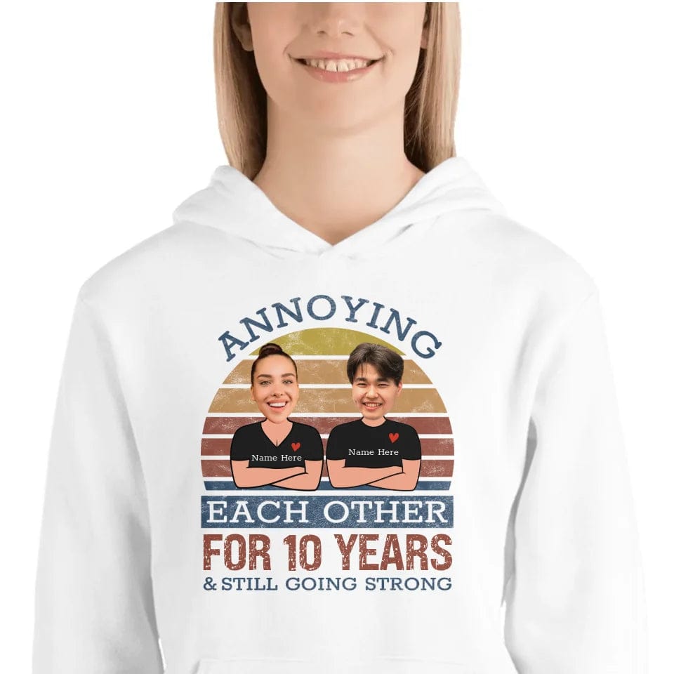 Retro Funny Annoying Each Other For Years And Still Going Strong Matching Anniversary Hoodie for Couple