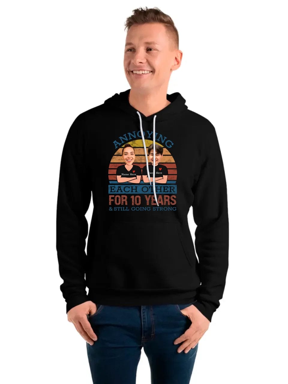 Retro Funny Annoying Each Other For Years And Still Going Strong Matching Anniversary Hoodie for Couple