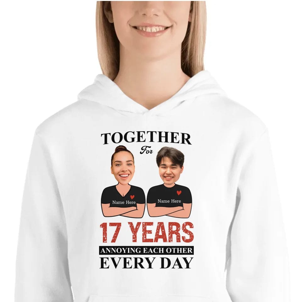 Together For Years Annoying Each Other Every Day Funny Matching Anniversary Hoodie for Couple