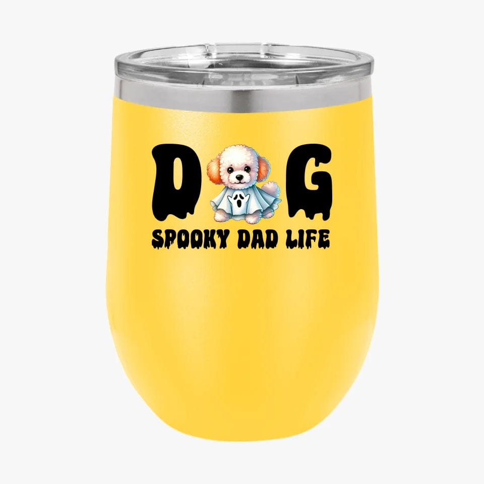 Custom Halloween Dog Dad Mug | Personalized Ghost Dog Coffee Mug & Tumbler