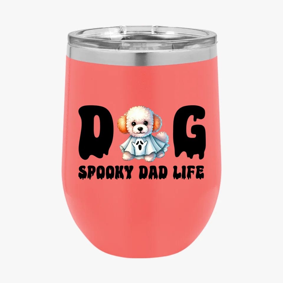Custom Halloween Dog Dad Mug | Personalized Ghost Dog Coffee Mug & Tumbler