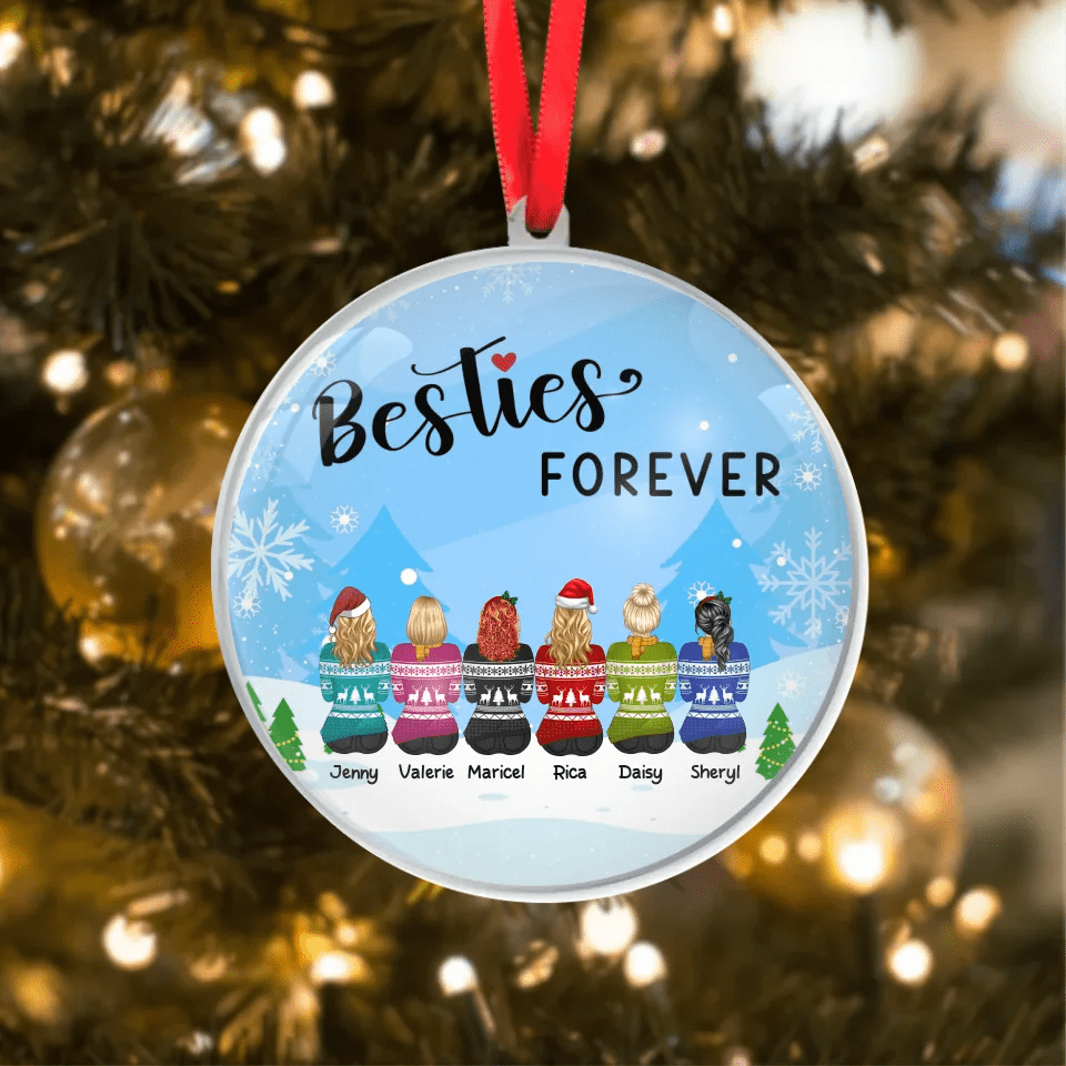 Custom Besties Acrylic Ornament Best Friends Ornaments