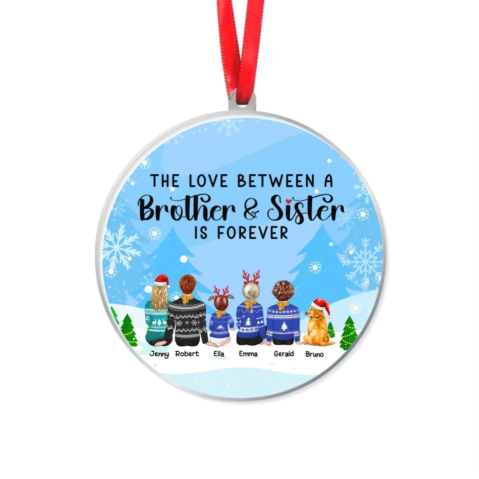 Custom Personalized Brother And Sister Acrylic Ornament For Christmas