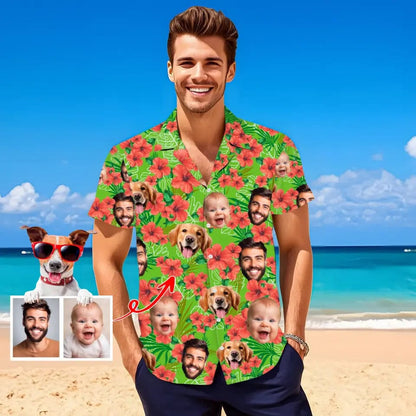 Personalized Custom Hawaiian Shirt With Tropical Flowers And Leaves - Aloha Summer Gifts