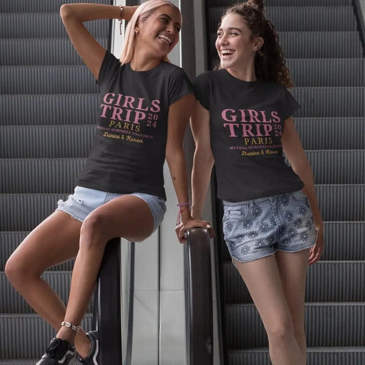 Personalized Customized Girls Trip T-shirt Customized With Year, Location and Names