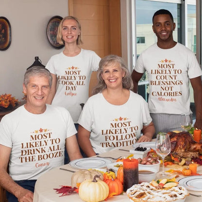 Most Likely To Family Matching Thanksgiving T-shirt