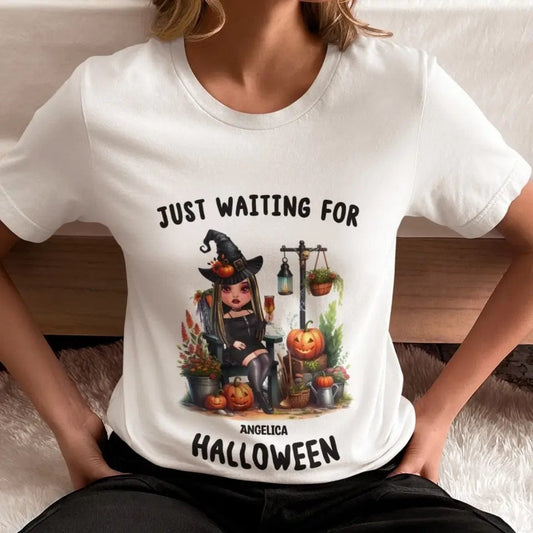 Just Waiting For Halloween T-shirt - Custom Halloween T-shirts With Name