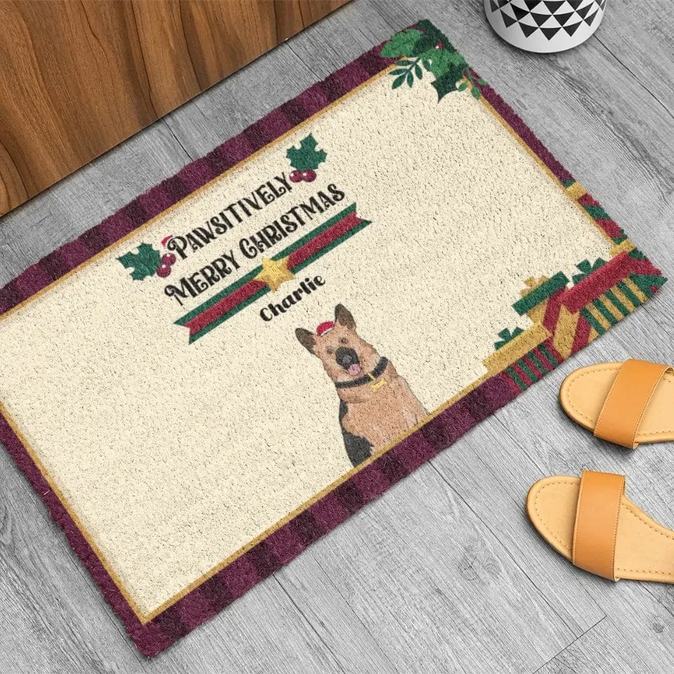 Personalized Custom Christmas Dog Pun Outdoor Mat Pets Xmas Doormat