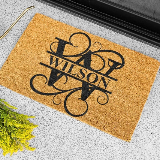 Personalized First Letter Of Your Name Mat Custom Last Name Doormat