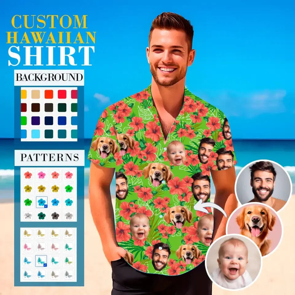 Personalized Custom Hawaiian Shirt With Tropical Flowers And Leaves - Aloha Summer Gifts