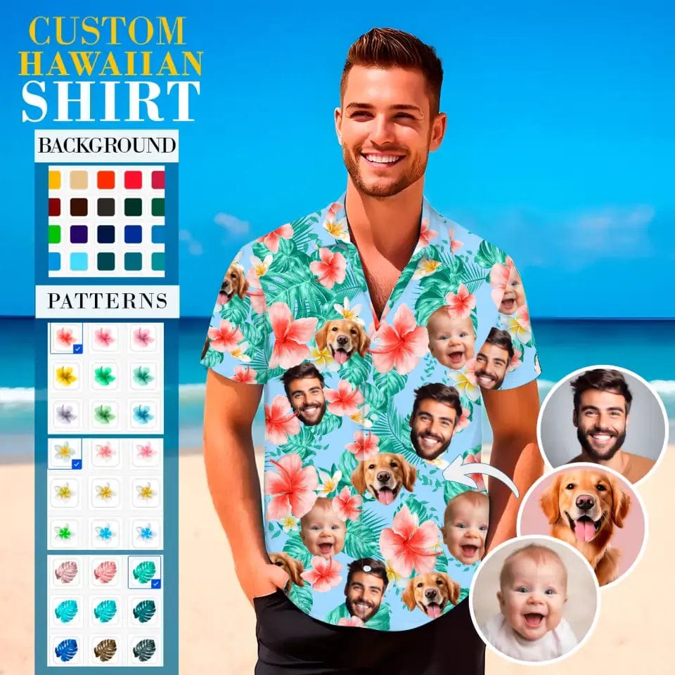 Custom Personalized Hawaiian Shirt With Tropical Flowers And Leaf - Aloha Summer Gifts