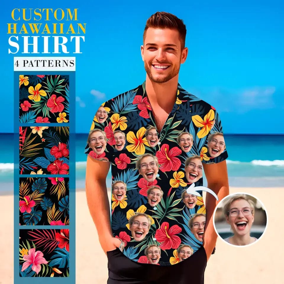 Personalized Custom Hawaiian Shirt With Tropical Flowers - Aloha Vibes - Hawaii Outfit Summer Gift