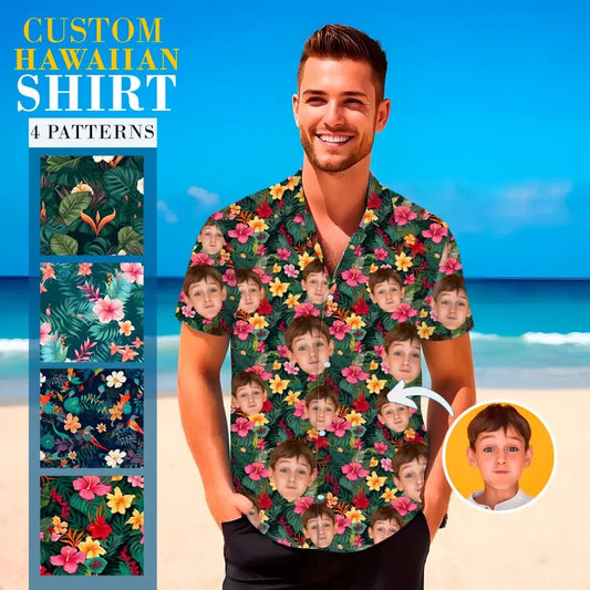 Personalized Custom Hawaiian Shirt With Colorful Flowers And Leaves - Tropical Vibes - Hawaii Outfits Summer Gift