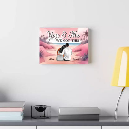 You & Me Pink Personalized Custom Couple Canvas Prints Special Gift For Couples