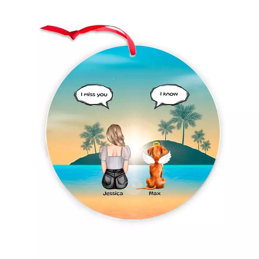 I Miss You Pet Memorial Transparent Ornament