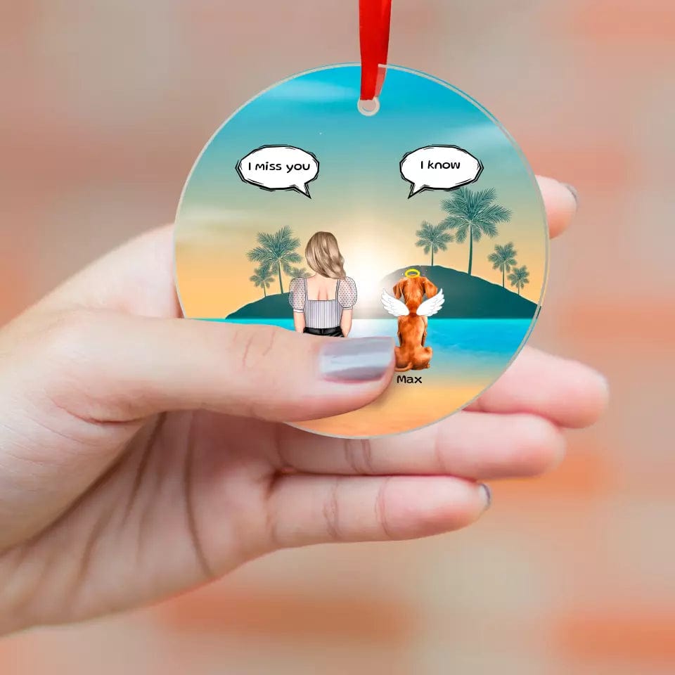 I Miss You Pet Memorial Transparent Ornament