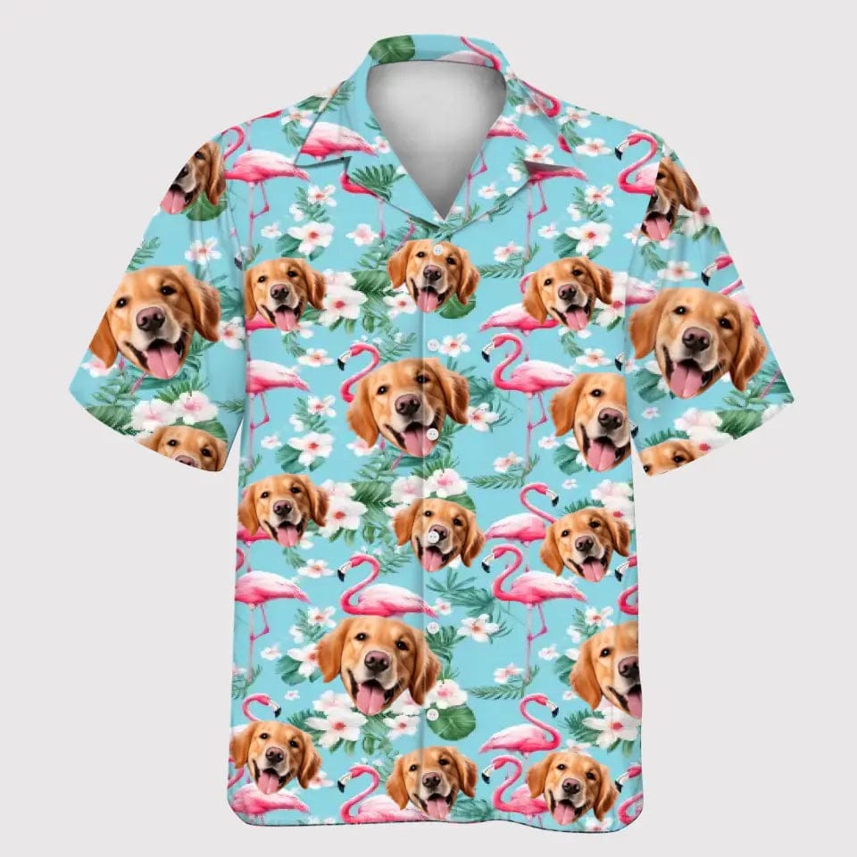 Personalized Custom Hawaiian Shirt With Flamingos - Unisex Tropical Hawaiian Shirt For Pet Lovers - Summer Gifts