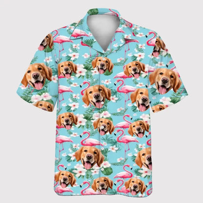 Personalized Custom Hawaiian Shirt With Flamingos - Unisex Tropical Hawaiian Shirt For Pet Lovers - Summer Gifts