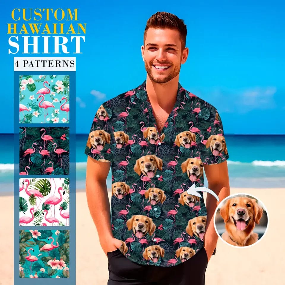 Personalized Custom Hawaiian Shirt With Flamingos - Unisex Tropical Hawaiian Shirt For Pet Lovers - Summer Gifts