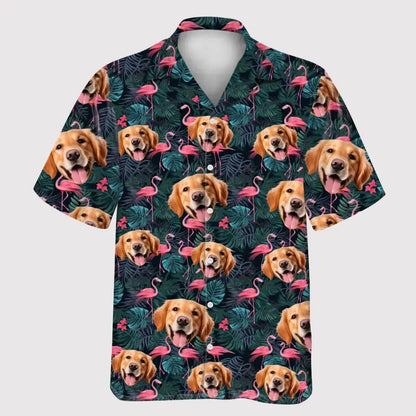 Personalized Custom Hawaiian Shirt With Flamingos - Unisex Tropical Hawaiian Shirt For Pet Lovers - Summer Gifts