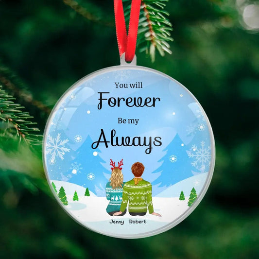 Personalized Couple Ornaments Custom Lovers Christmas Acrylic Ornament