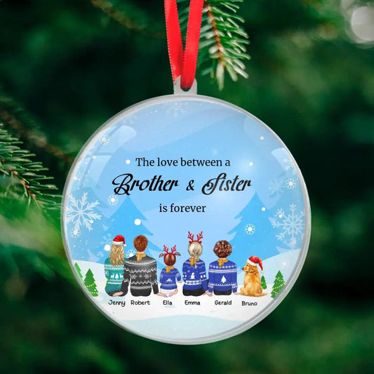 Custom Personalized Brother And Sister Acrylic Ornament For Christmas