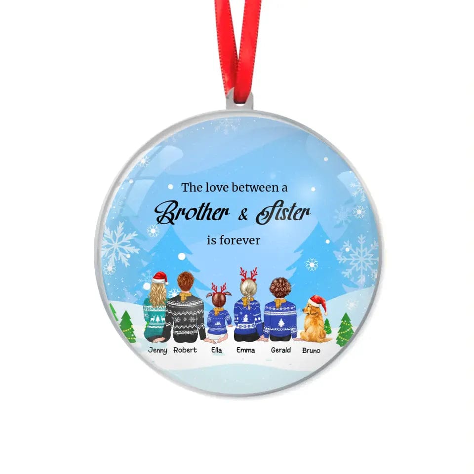 Custom Personalized Brother And Sister Acrylic Ornament For Christmas