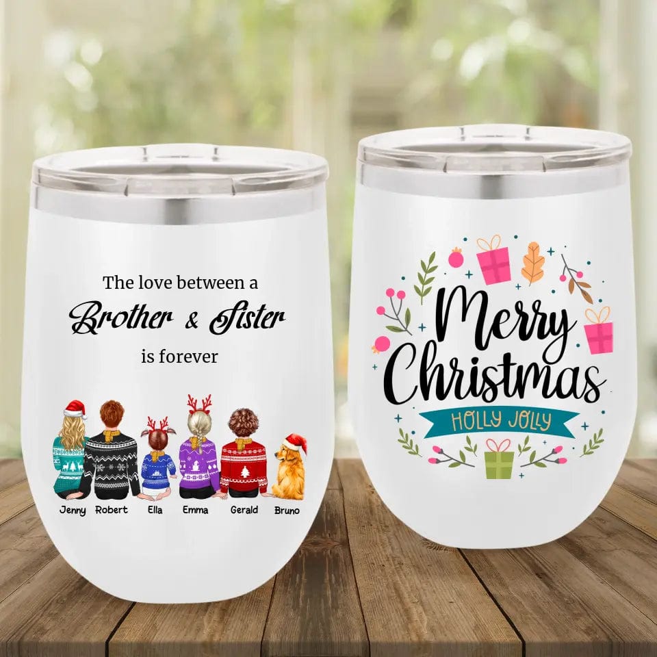 Personalized Sibling Tumblers Brother and Sister Tumbler Custom Christmas Gifts