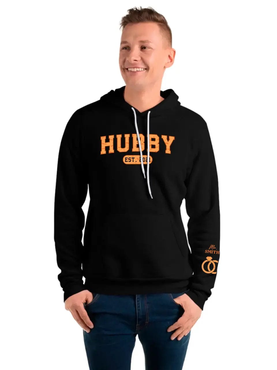 Retro Custom Halloween Hubby Hoodie Personalized Couple Matching Outfits