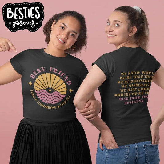 best friend retro bestie matching t shirt