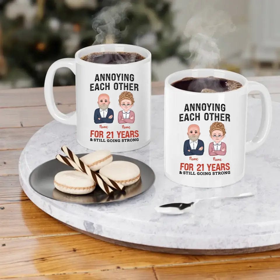 Custom Funny Annoying Each Other For Years And Still Going Strong Custom Matching Anniversary Mug for Couple