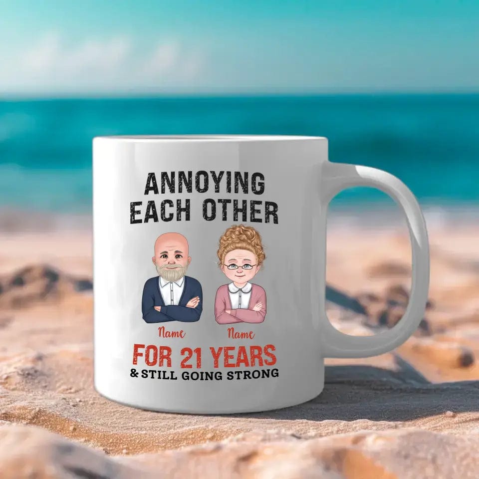 Custom Funny Annoying Each Other For Years And Still Going Strong Custom Matching Anniversary Mug for Couple