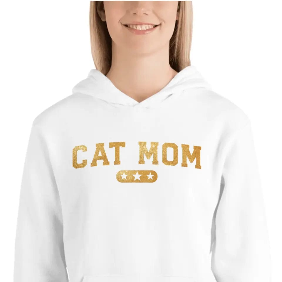 Cat Mom Personalized Custom Unisex Hoodie With Design On Sleeve Perfect Gift For Cat Owners