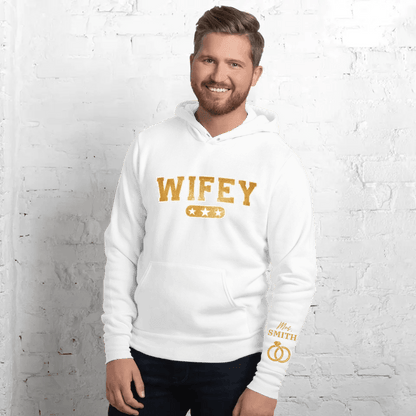 Gold Couple Matching Wifey and Hubby T-shirt | Sweatshirt | Hoodie - Customized Couple Apparel