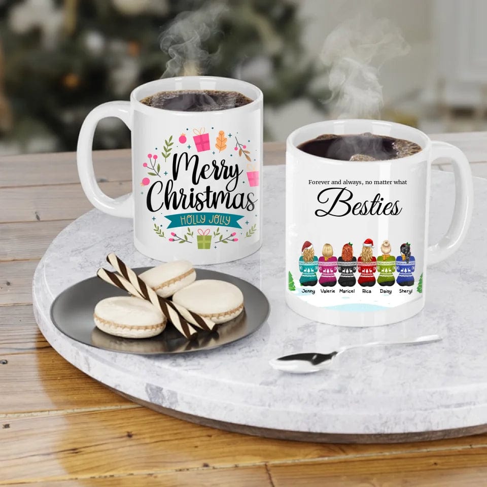 Personalized Best Friends Mug Besties Christmas Custom Mugs