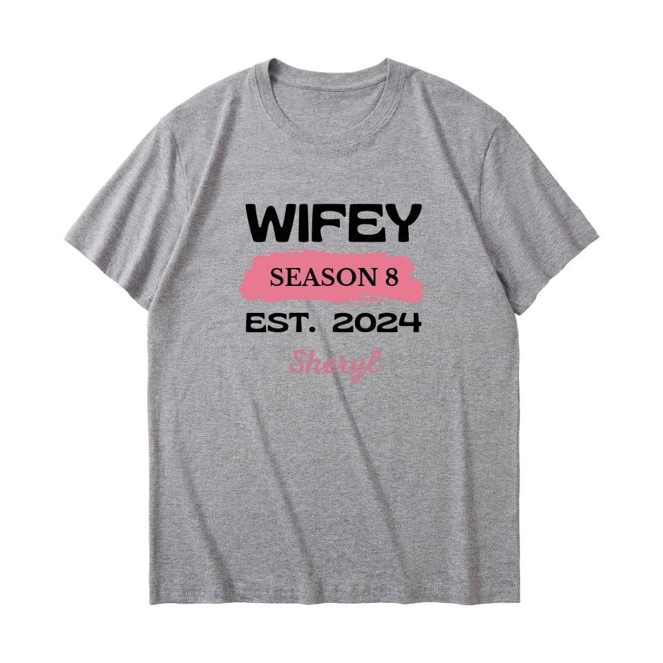 Personalized Custom Anniversary shirts for couples Wifey Hubby Matching Couple T-Shirt