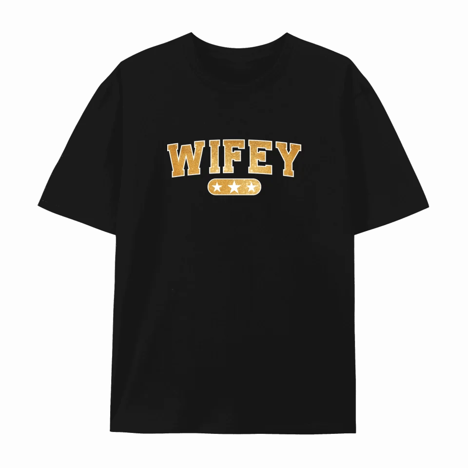 Gold Couple Matching Wifey and Hubby T-shirt | Sweatshirt | Hoodie - Customized Couple Apparel