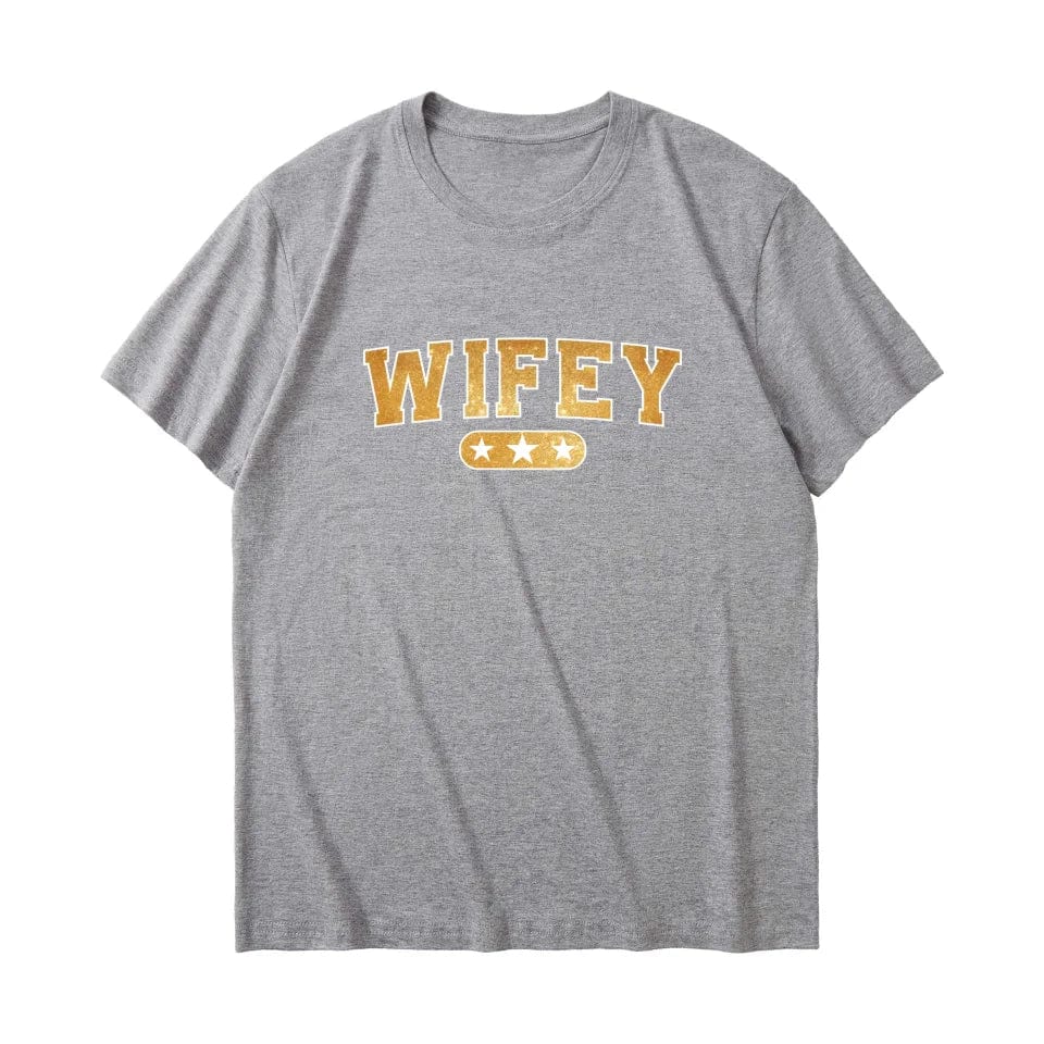 Gold Couple Matching Wifey and Hubby T-shirt | Sweatshirt | Hoodie - Customized Couple Apparel